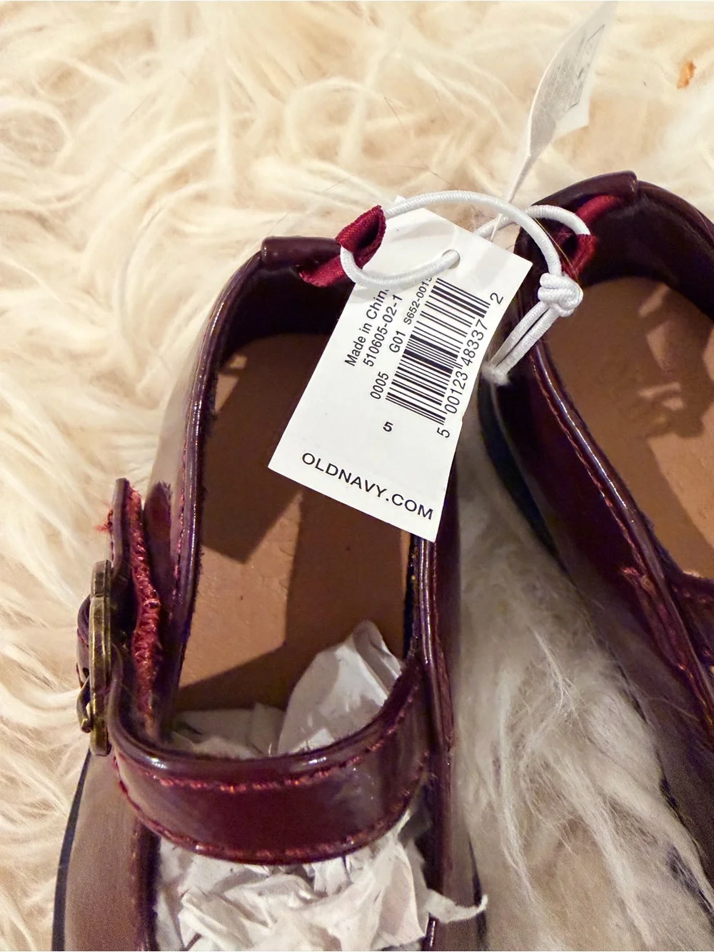 NWT Old Navy Toddler Chunky Mary Janes in Winter Burgundy